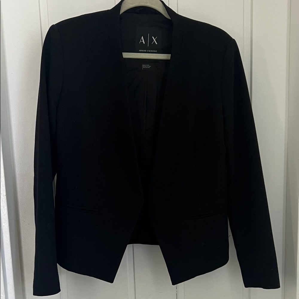 A/X Armani Exchange Black Women's Open-Front Blazer